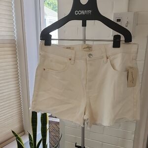 Women's White Denim Shorts, 14